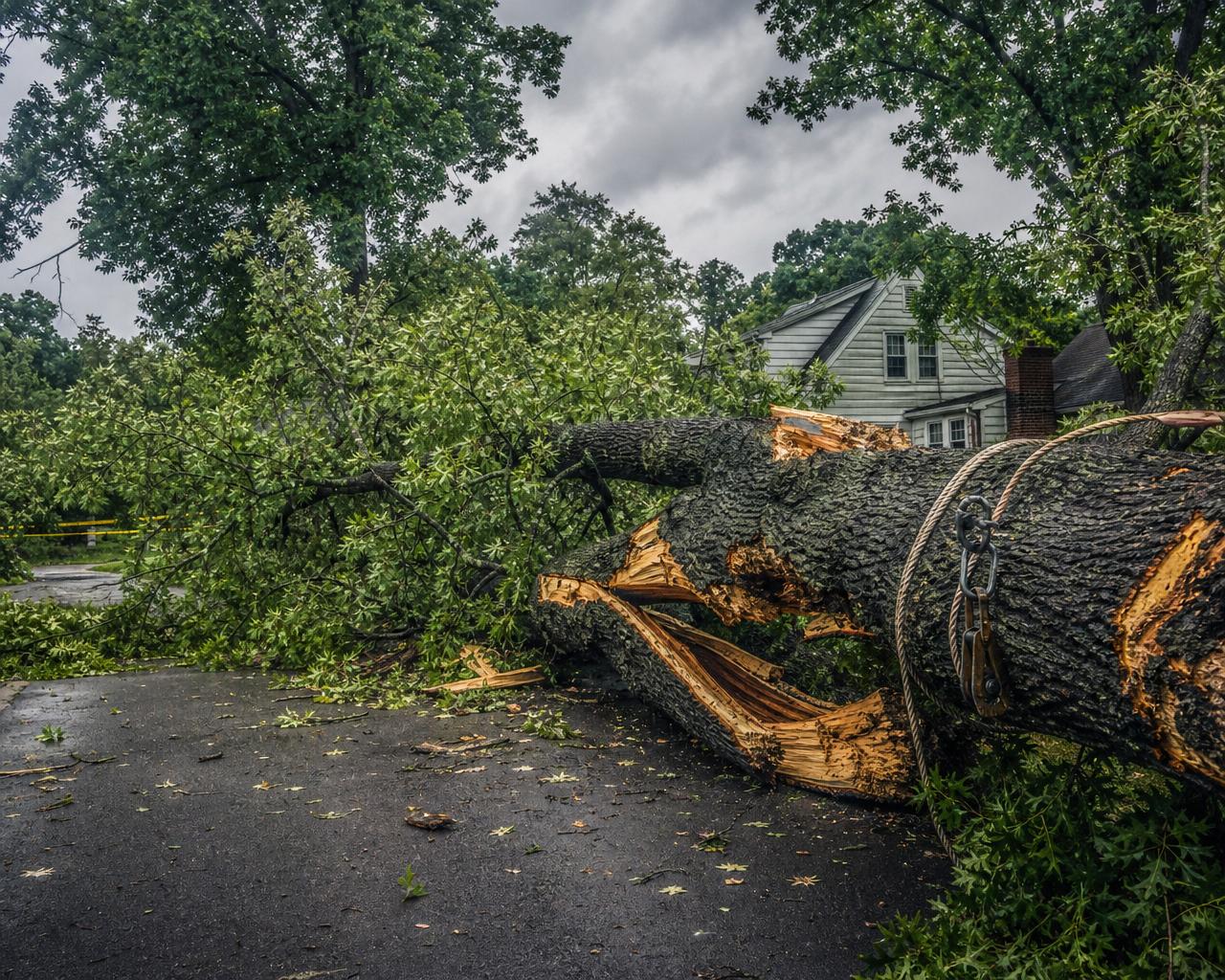 Emergency Tree Service — Tree Daddy crew at work in a Lansing-area residential property