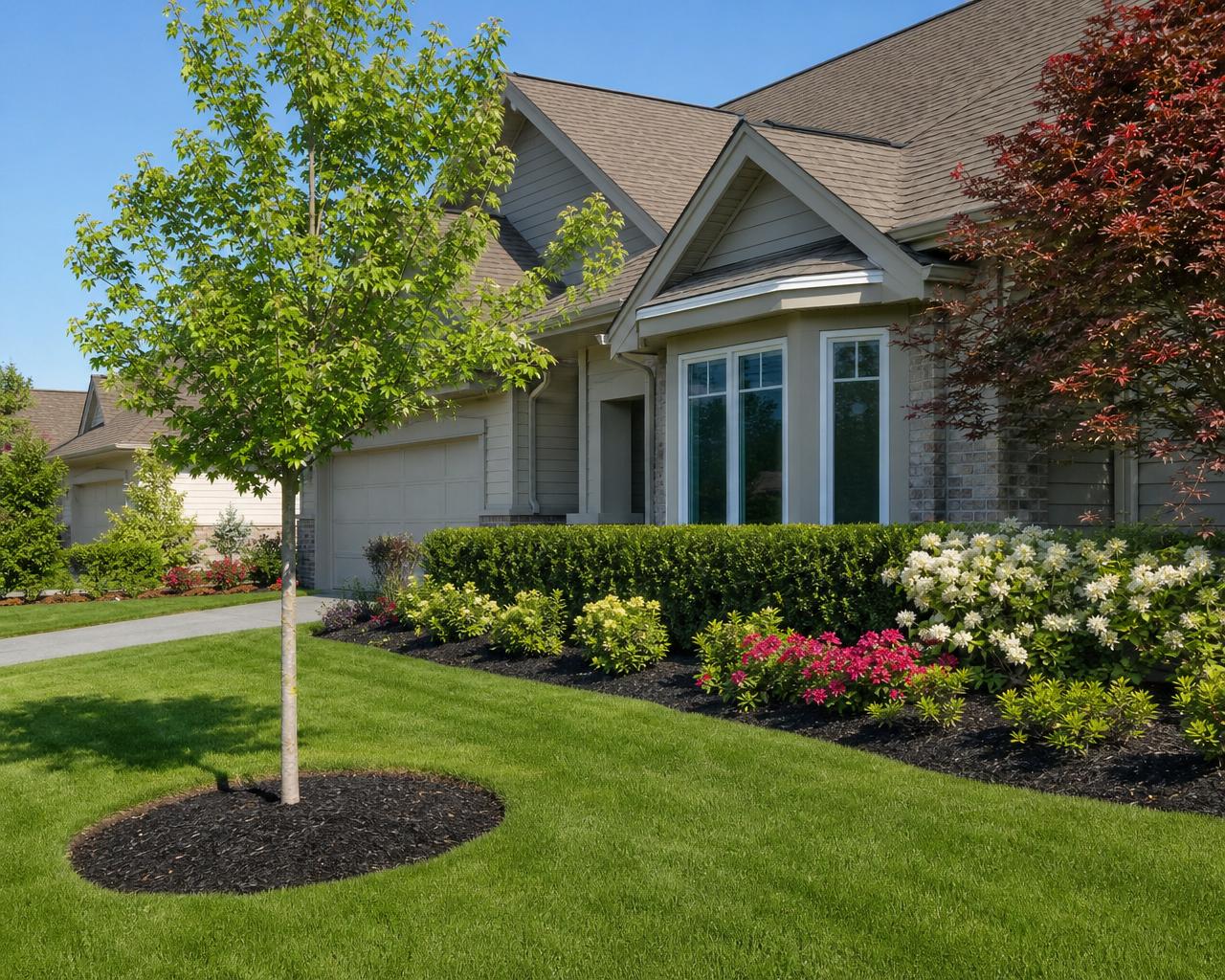 Landscaping Services — Tree Daddy crew at work in a Lansing-area residential property